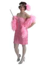 Adult Pink Flapper Dress