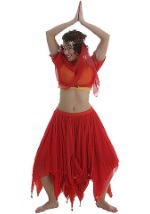 Adult Red and Gold Belly Dancer Costume