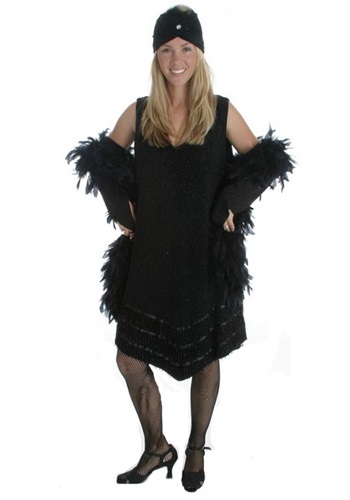 Black Fringe Flapper Dress