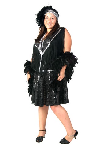 Plus Size Sequined Flapper Costume