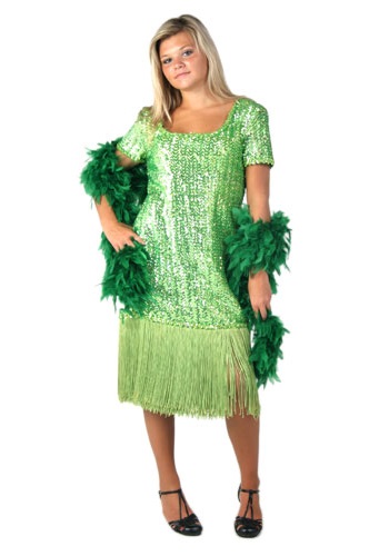 Lime Green Sequin Flapper