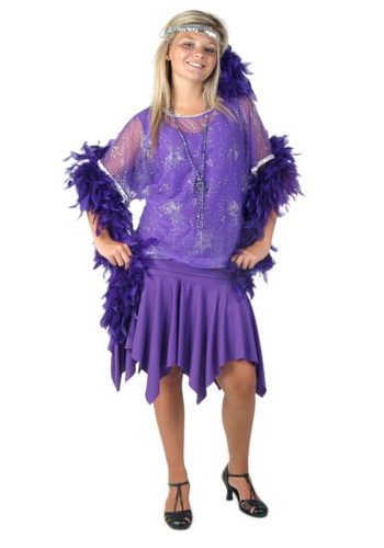 Womens Purple Flapper Costume