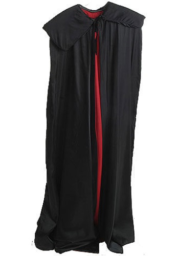 Halloween Black Cape with Red Lining