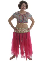 Pink and Teal Belly Dancer Costume