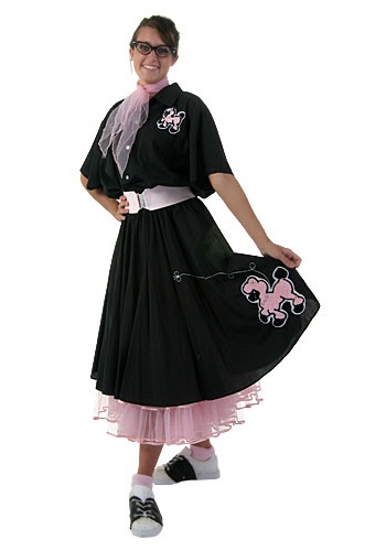Black 50s Poodle Skirt Costume - 50s Adult Halloween Costumes