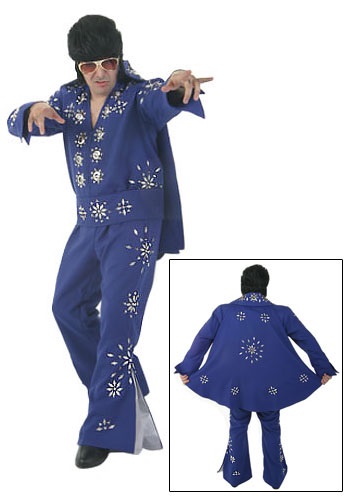 meisje Veeg Buurt Blue Elvis Presley Jumpsuit - Professional Elvis Jumpsuits