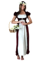 Maroon Medieval Maid Costume