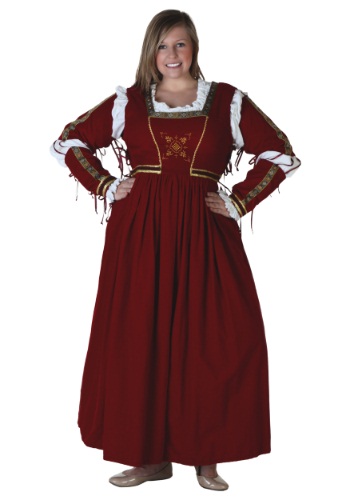Plus Size Dark Red Renaissance Dress